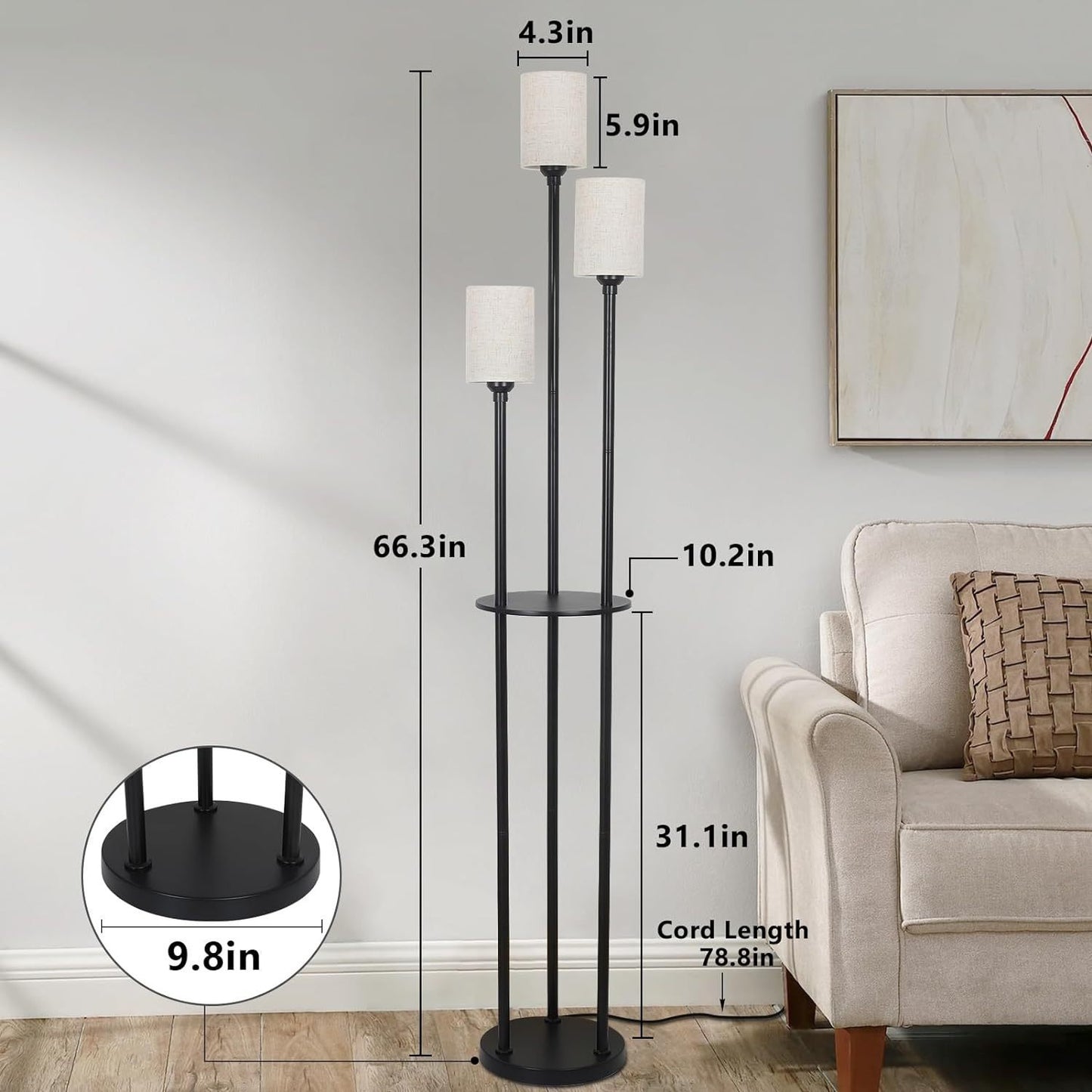 Ghivi Industrial Floor Lamp
