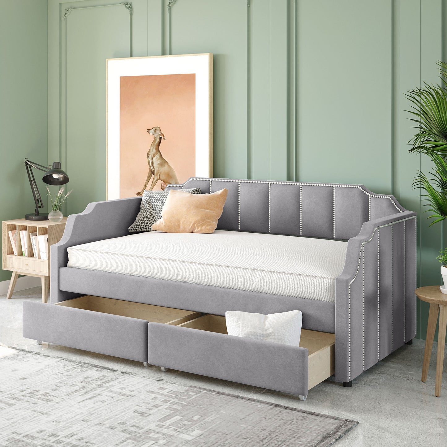 Ghivi Modern Upholstered Storage Daybed