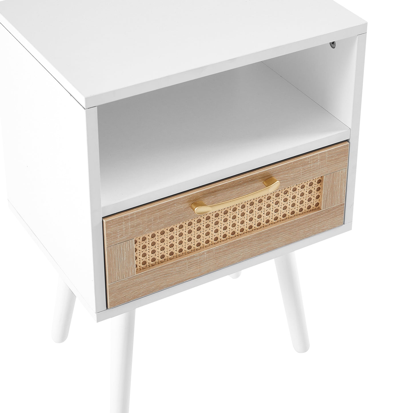 Lazzareschi Modern Rattan Wood End Table