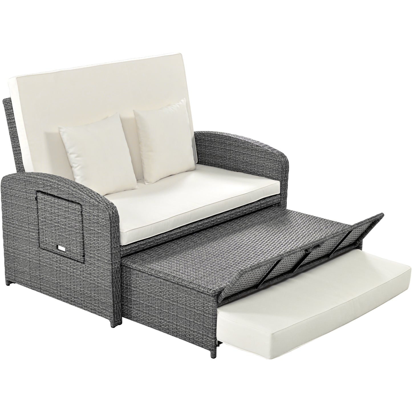 Healdsburg Contemporary Wicker Rattan Reclining Daybed