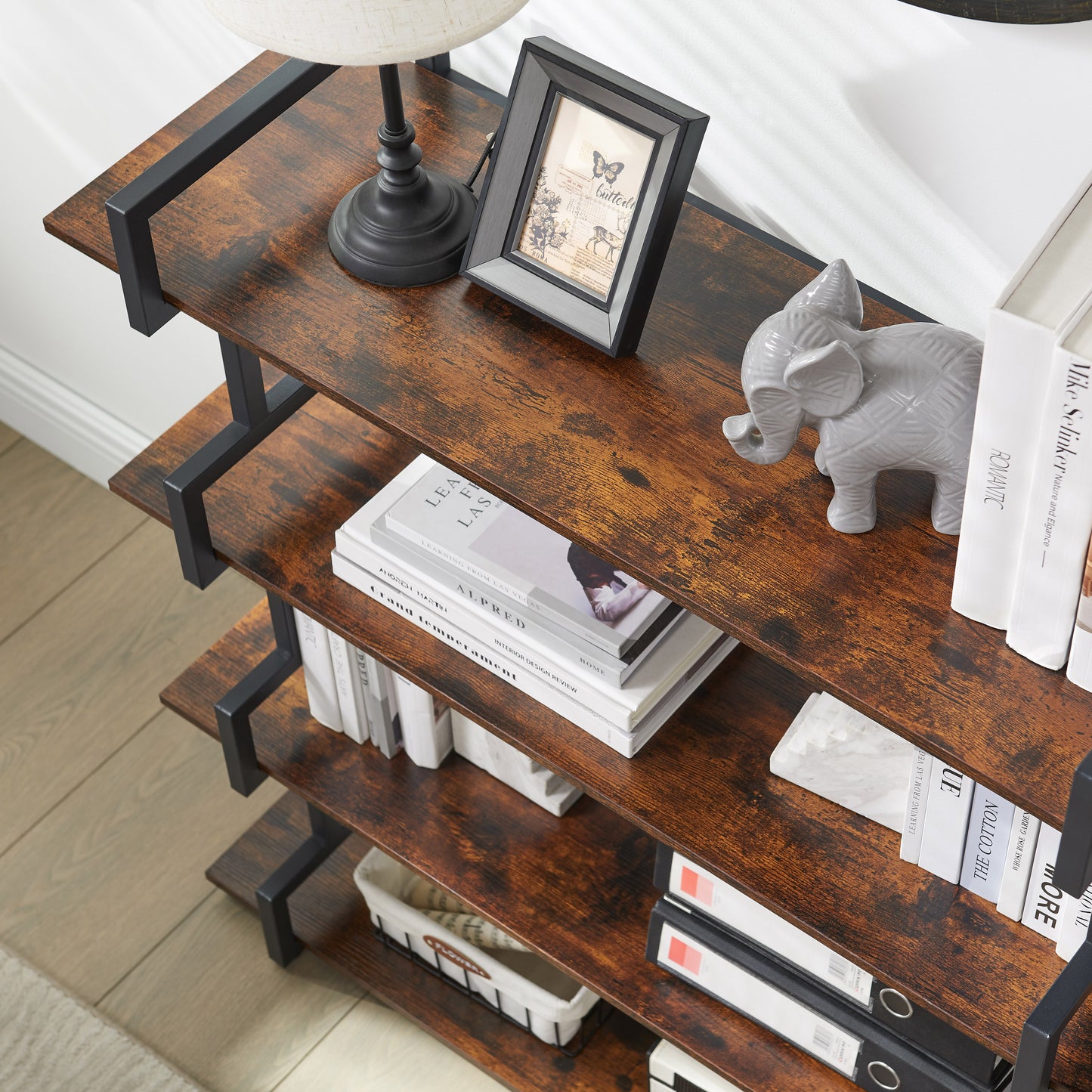 Marcel Modern Rustic Bookshelf Freestanding