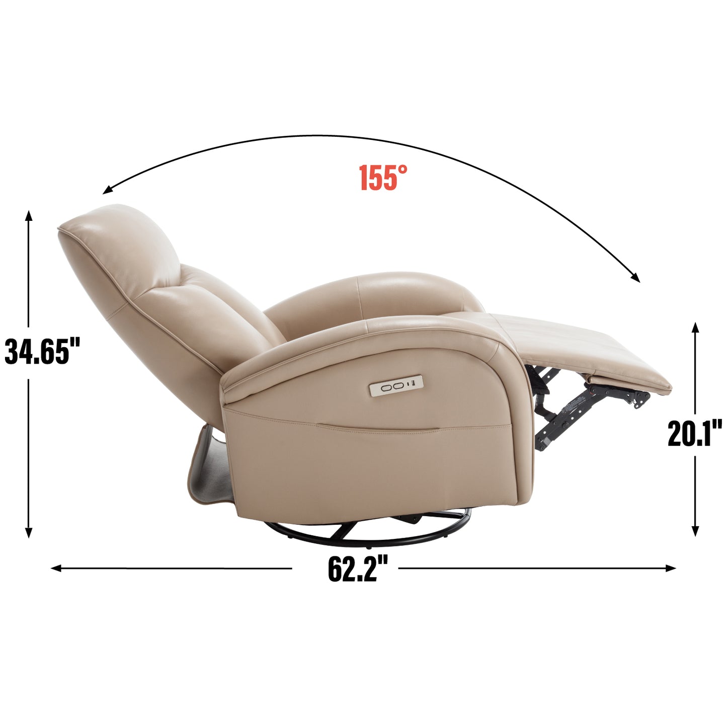 Westport Modern Leather Swivel Recliner Chair