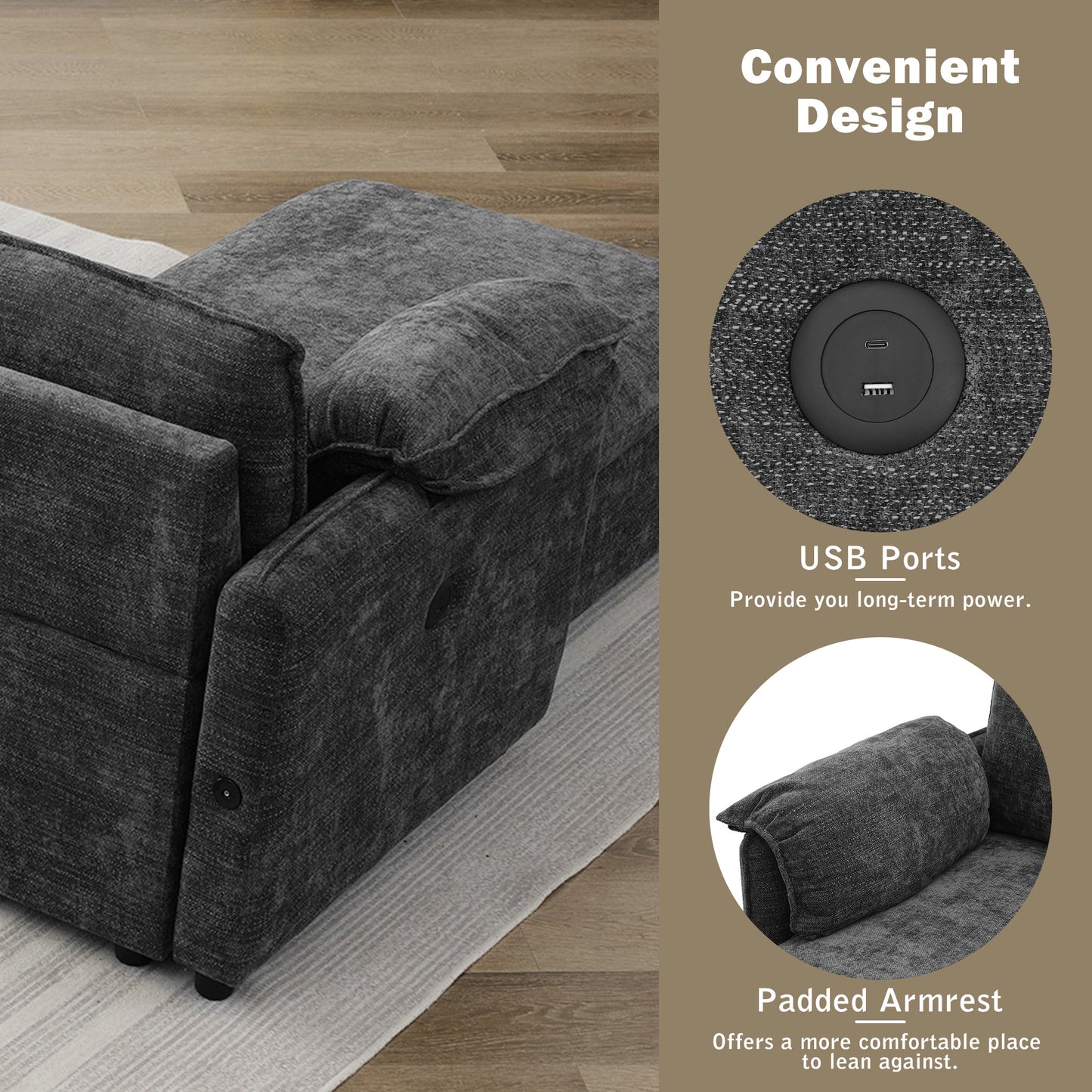 Sonoma Modern Pull-out Couch Sectional