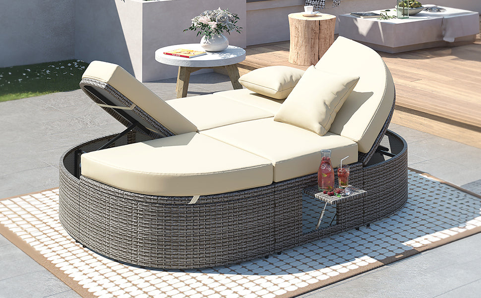 Centerville Modern Chaise Rattan Sun Daybed