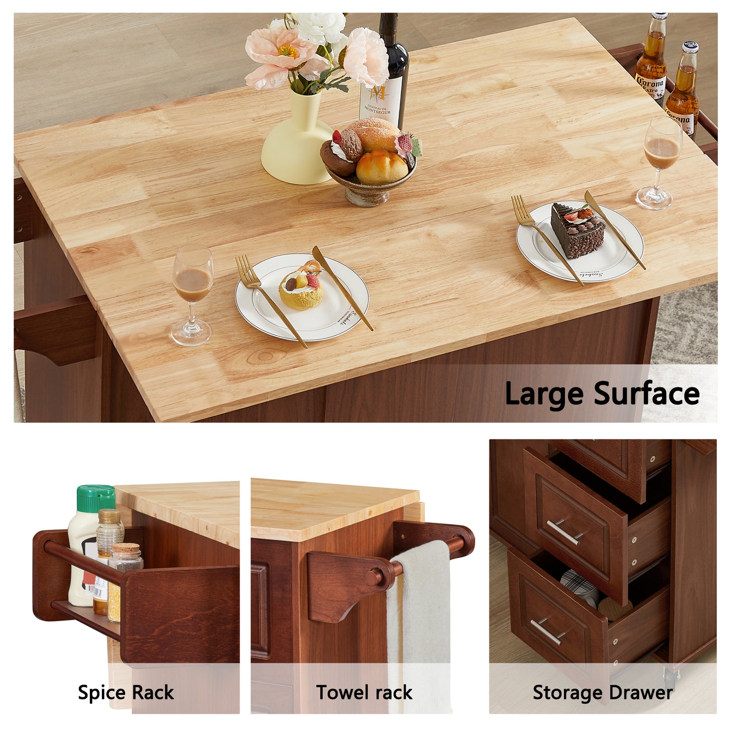 Bartholomew Modern Rolling Barn Dining Island