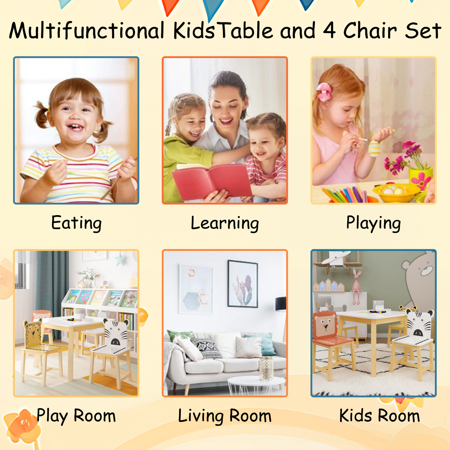 Lula Craftsman Kids Animal Table Set