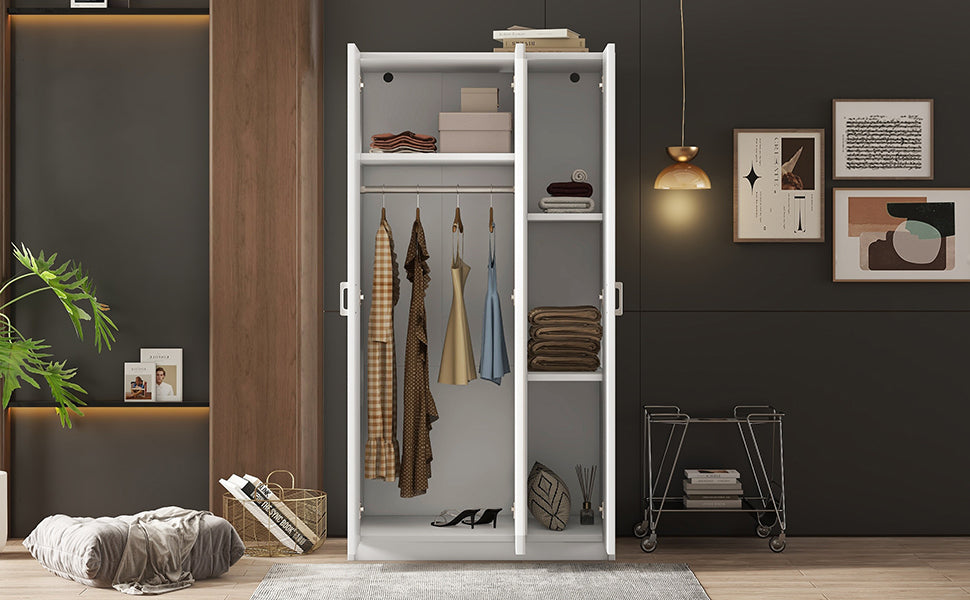 Jiron Modern Mirror Wardrobe Armoire