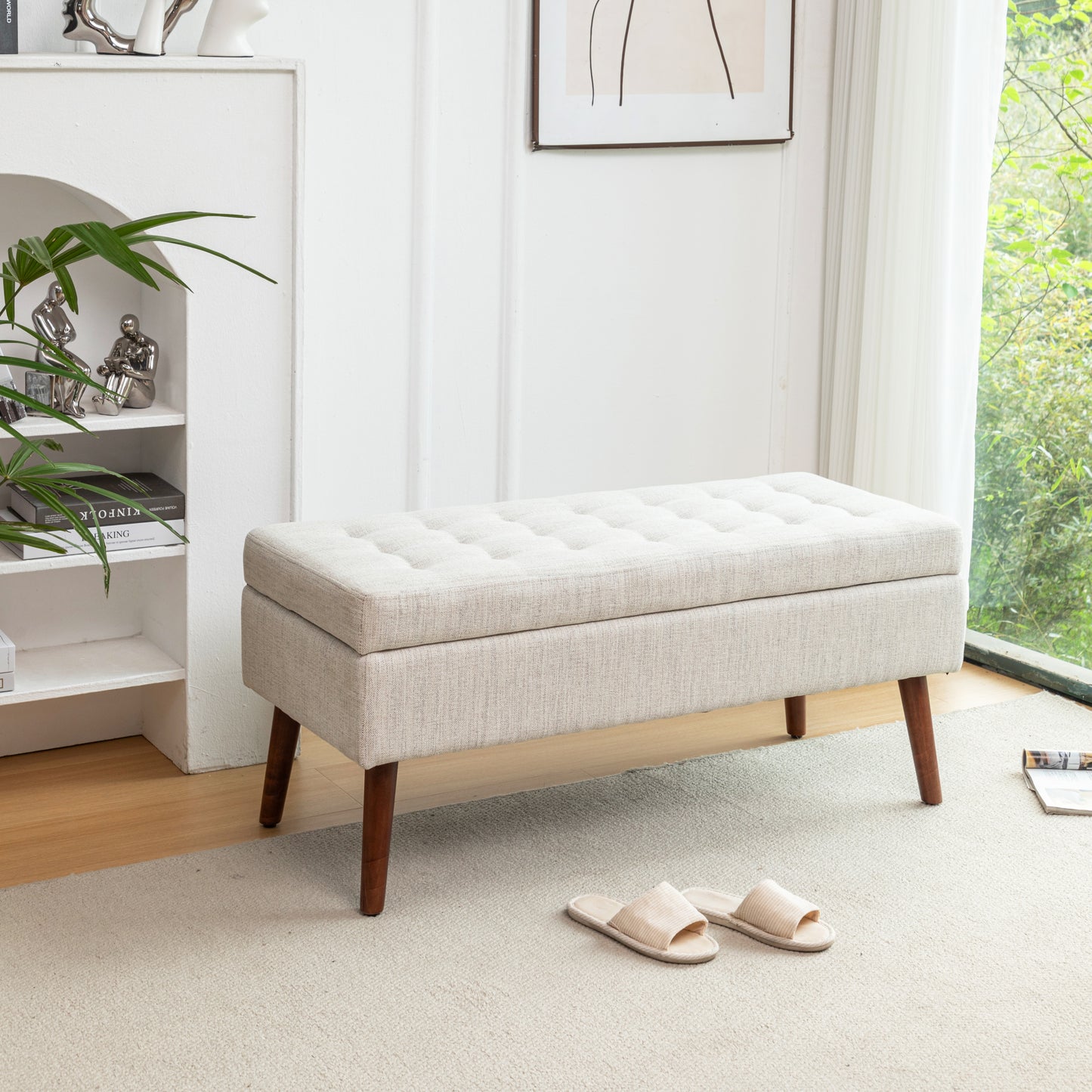 Kingsly Contemporary Upholstered Storage Bench