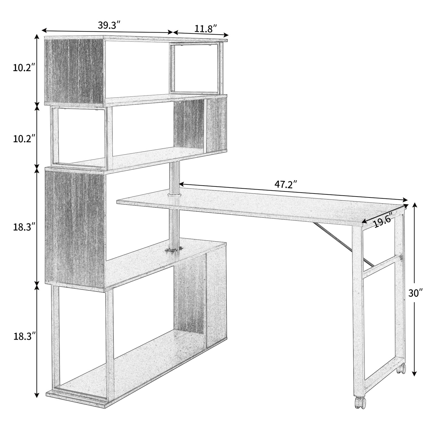 Somerset Modern Tiger L-Shaped Office Desk