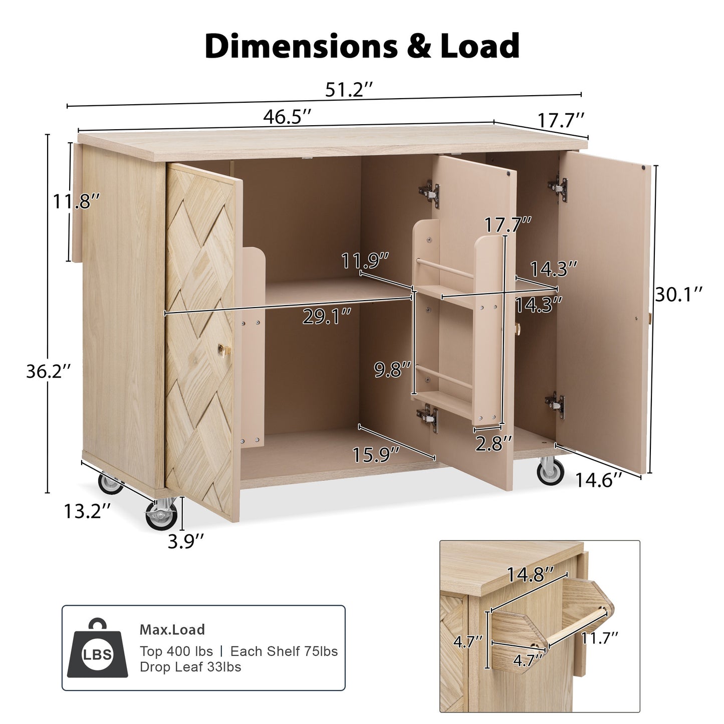 Marcel Modern Kitchen Island