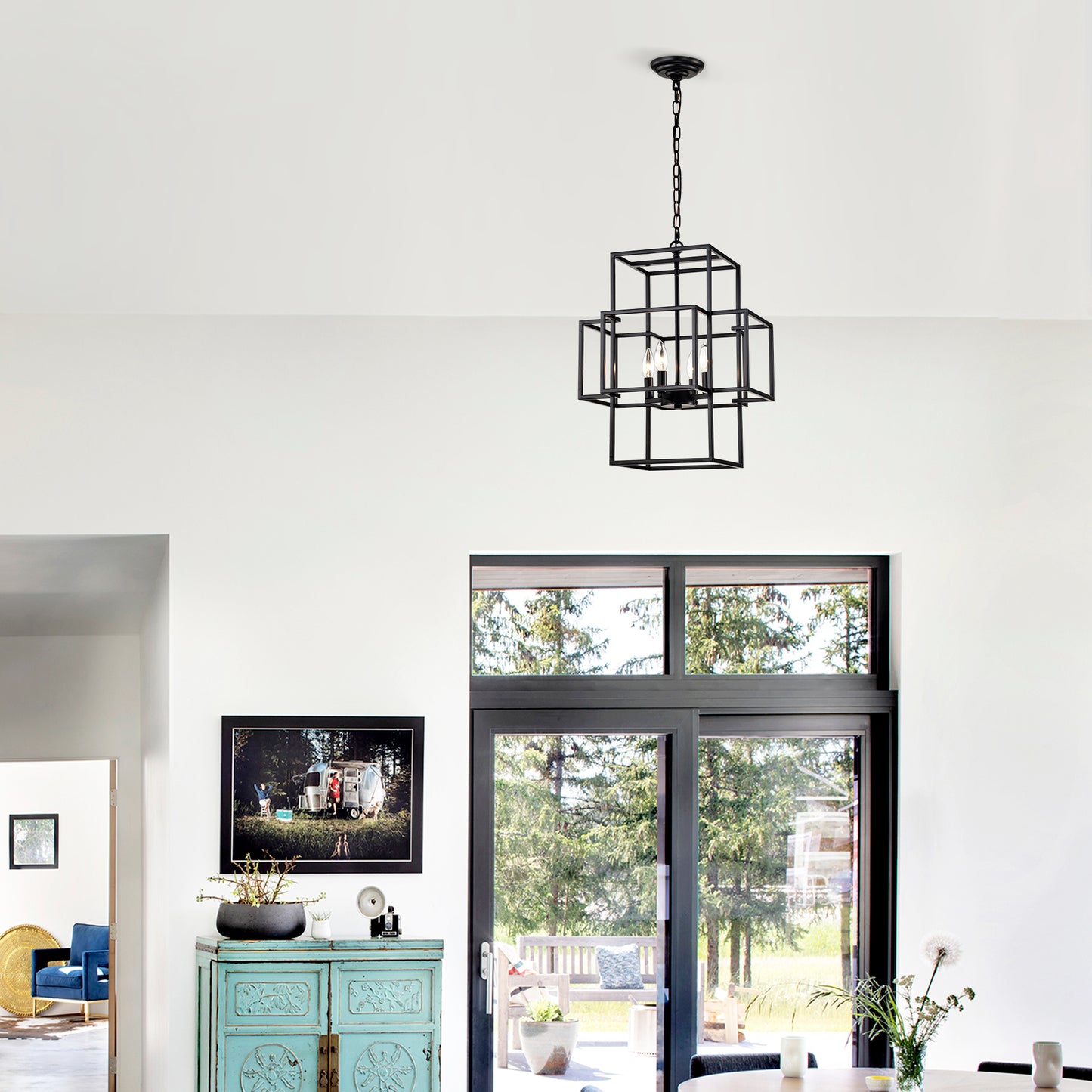 Marites Industrial Farmhouse Lantern Pendant