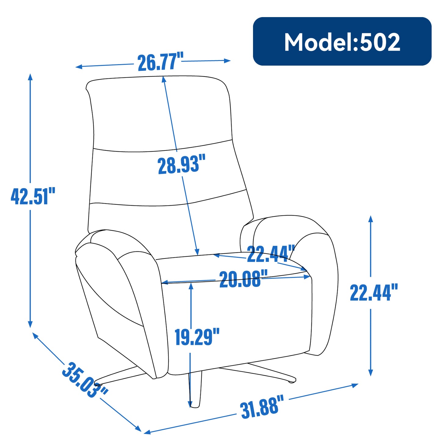 Fremont Modern Leatheraire Swivel Recliner Chair
