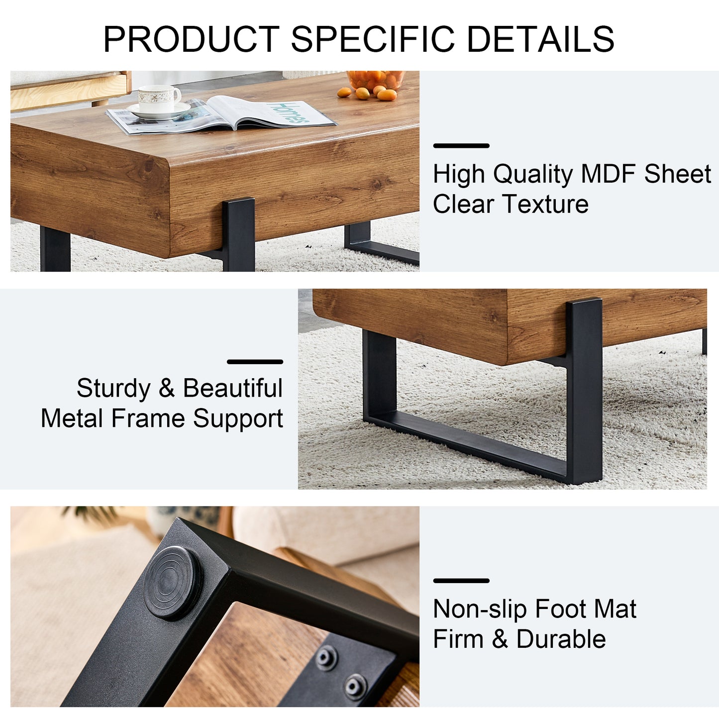 Ghivi Industrial Rustic Elegance Coffee Table