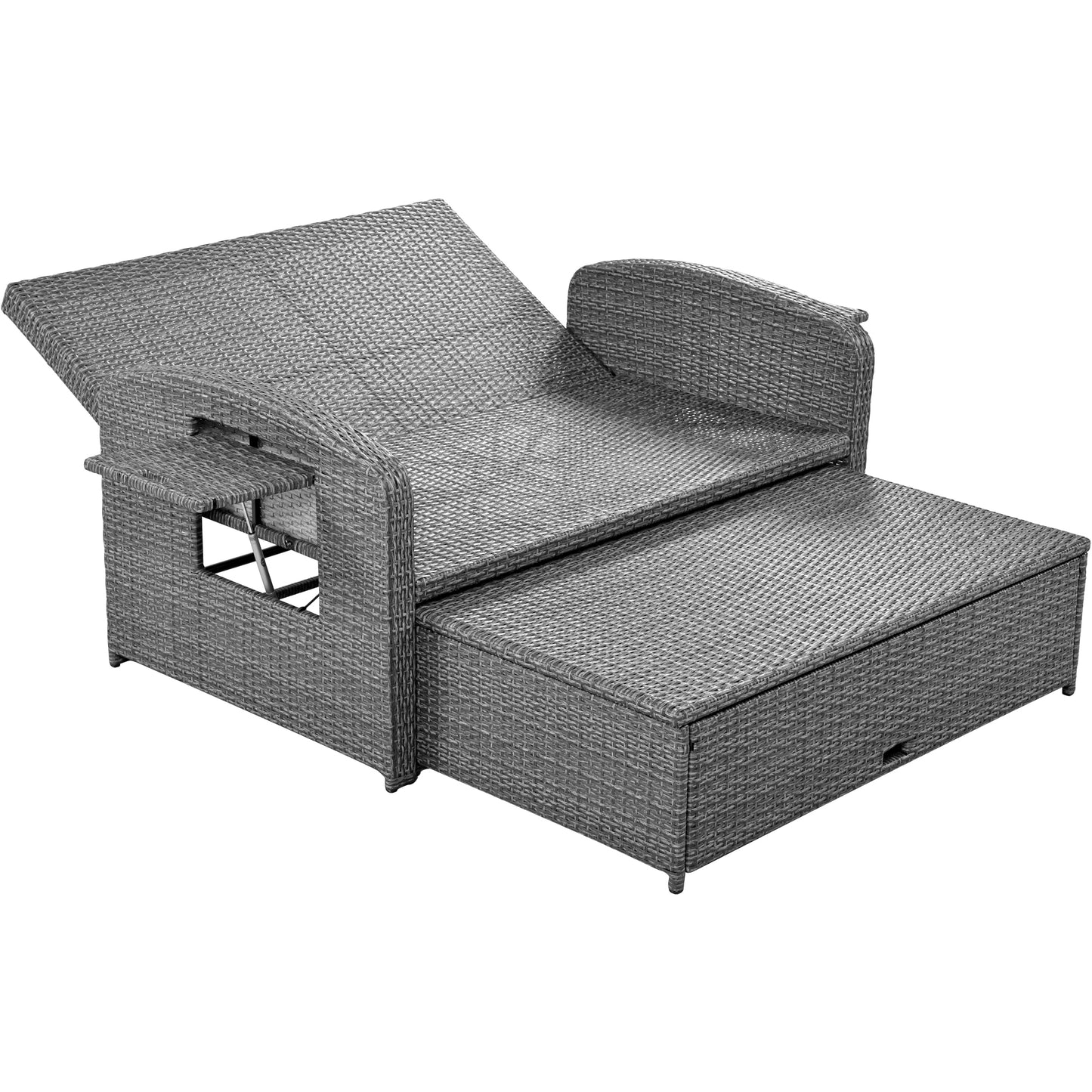 Healdsburg Contemporary Wicker Rattan Reclining Daybed