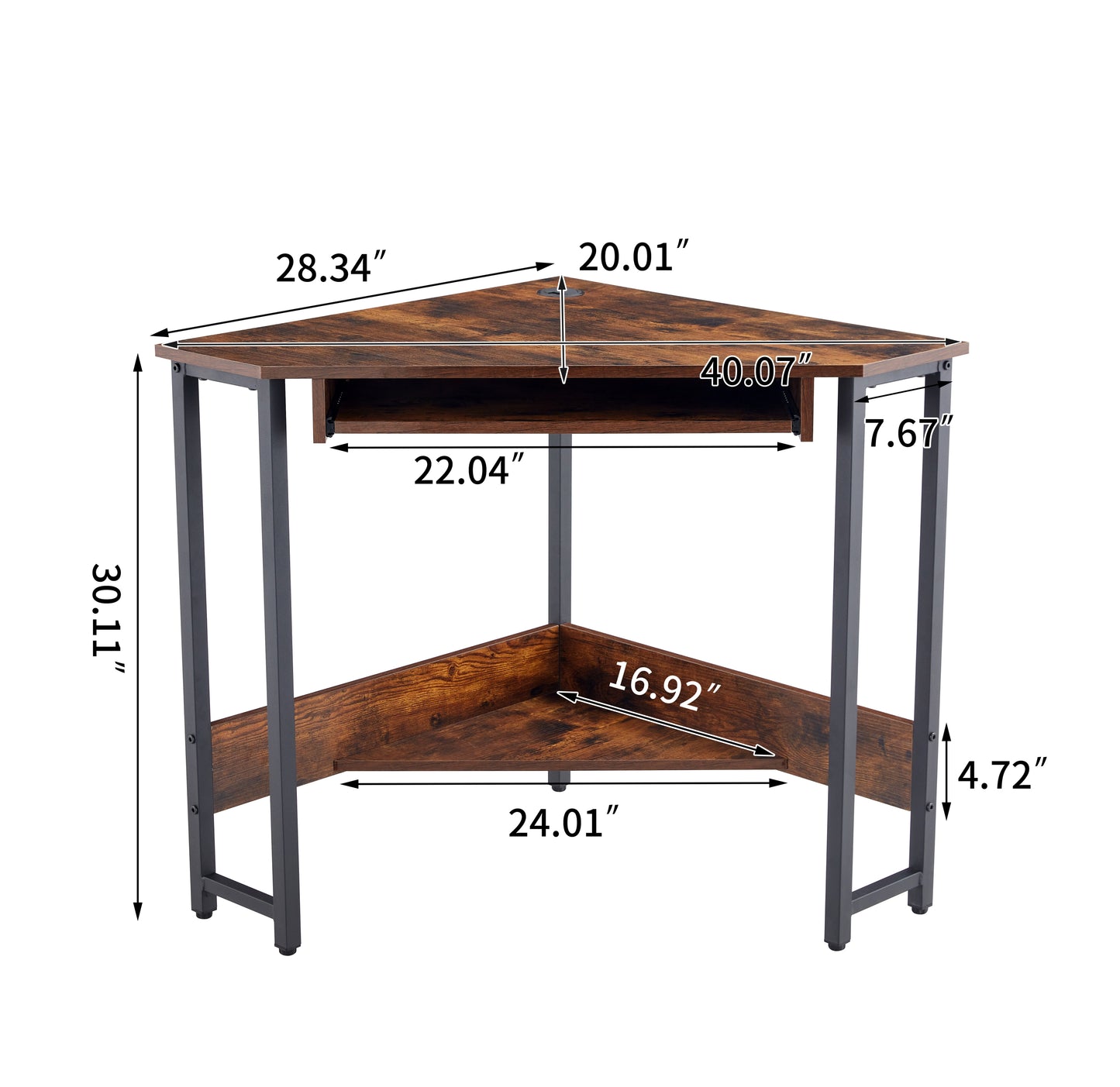 Niles Modern Triangle Corner Computer Desk