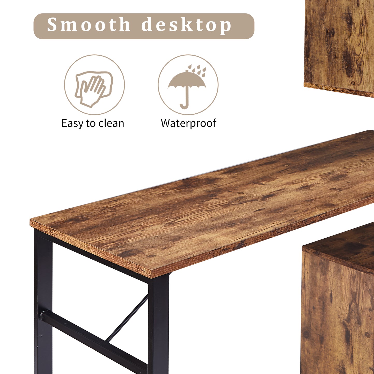 Somerset Modern Tiger L-Shaped Office Desk