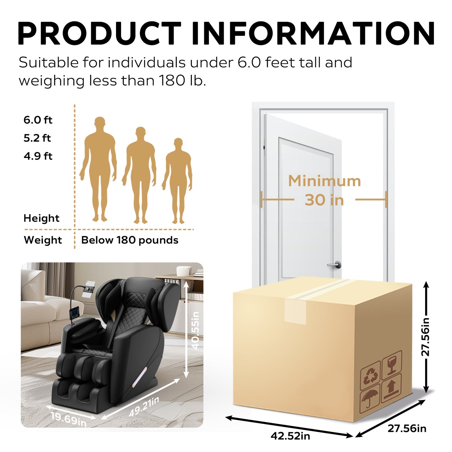 Bartholomew Modern Zero Gravity Massage Chair