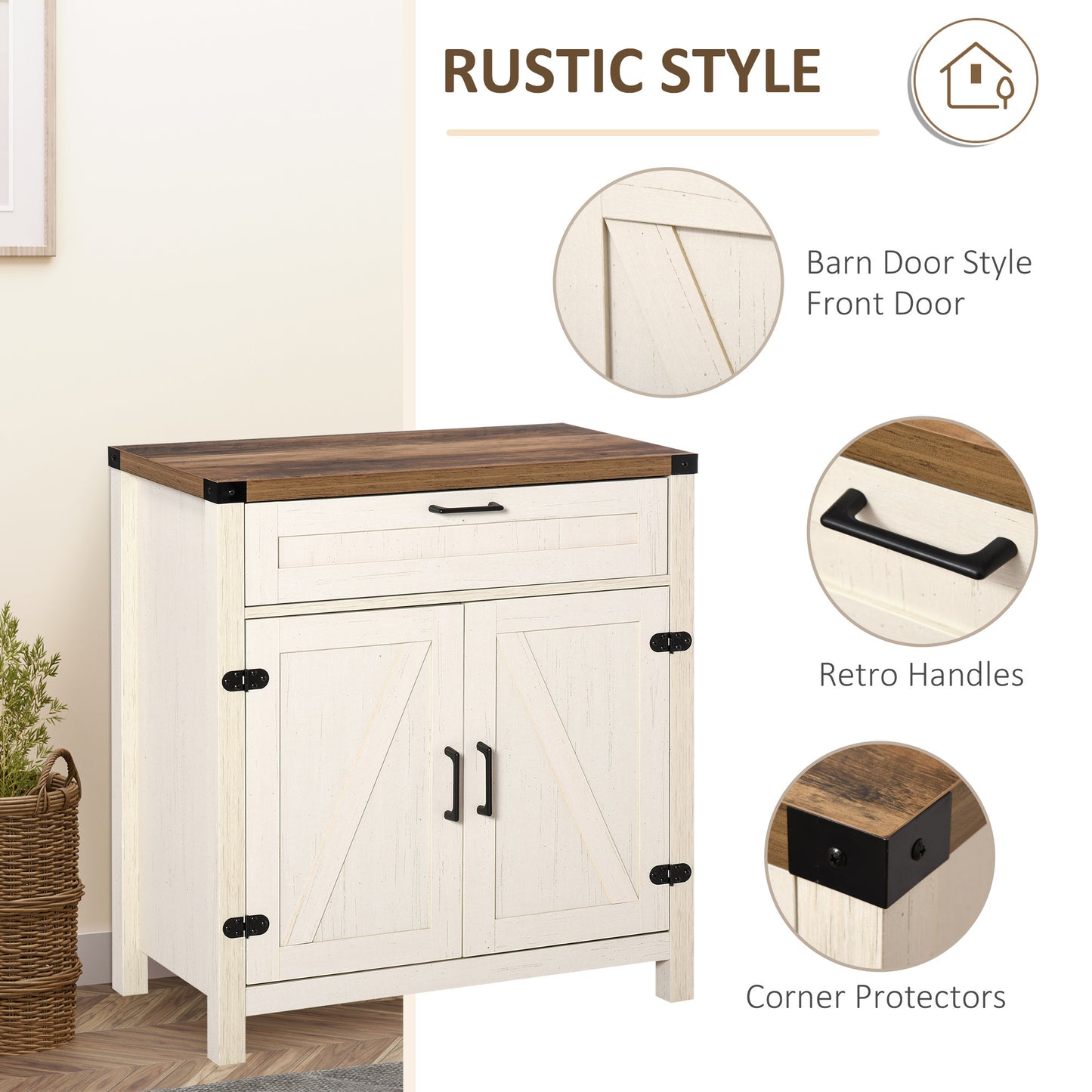 Westport Modern Farmhouse Rustic Sideboard Cabinet