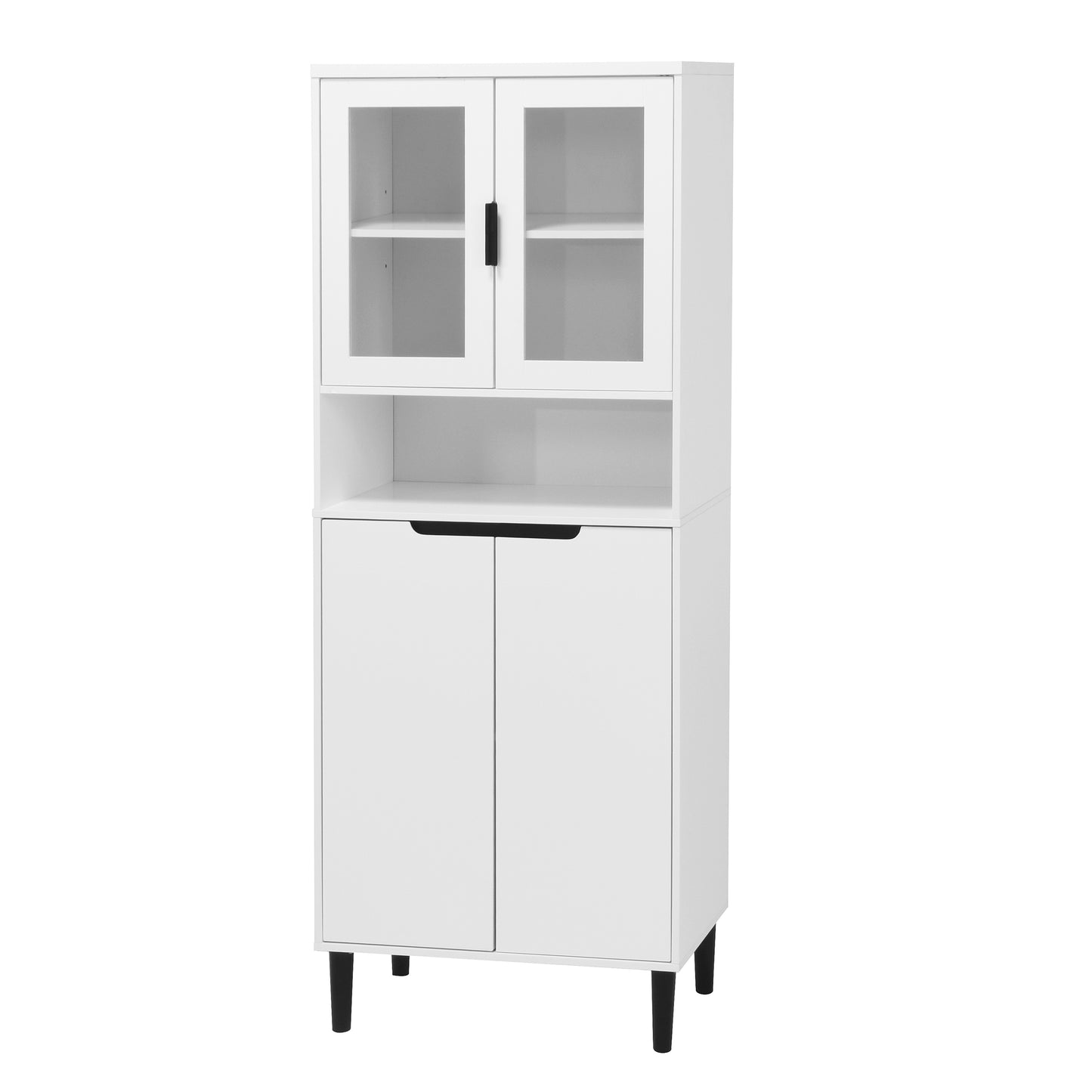 Calista Modern Tempered Glass Storage Cabinet