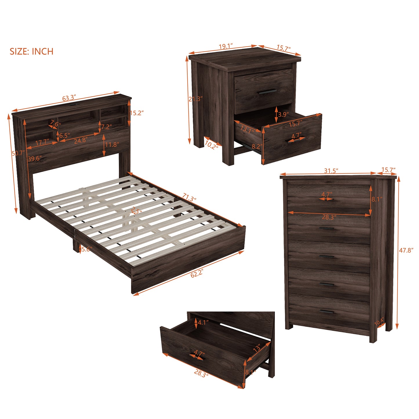 Napa Craftsman Wooden Queen Bedroom Set
