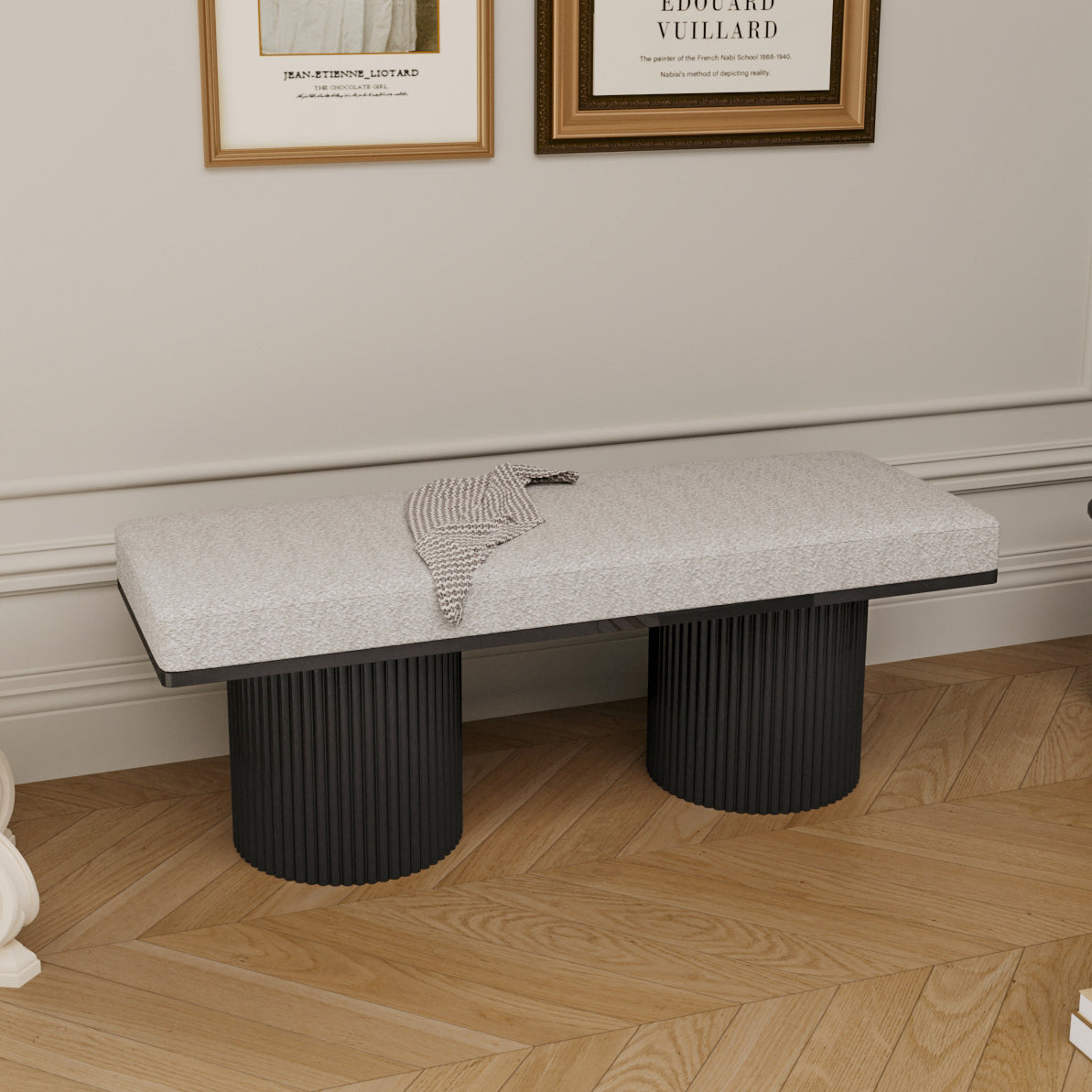 Lula Modern Upholstered Bench Chunky Legs