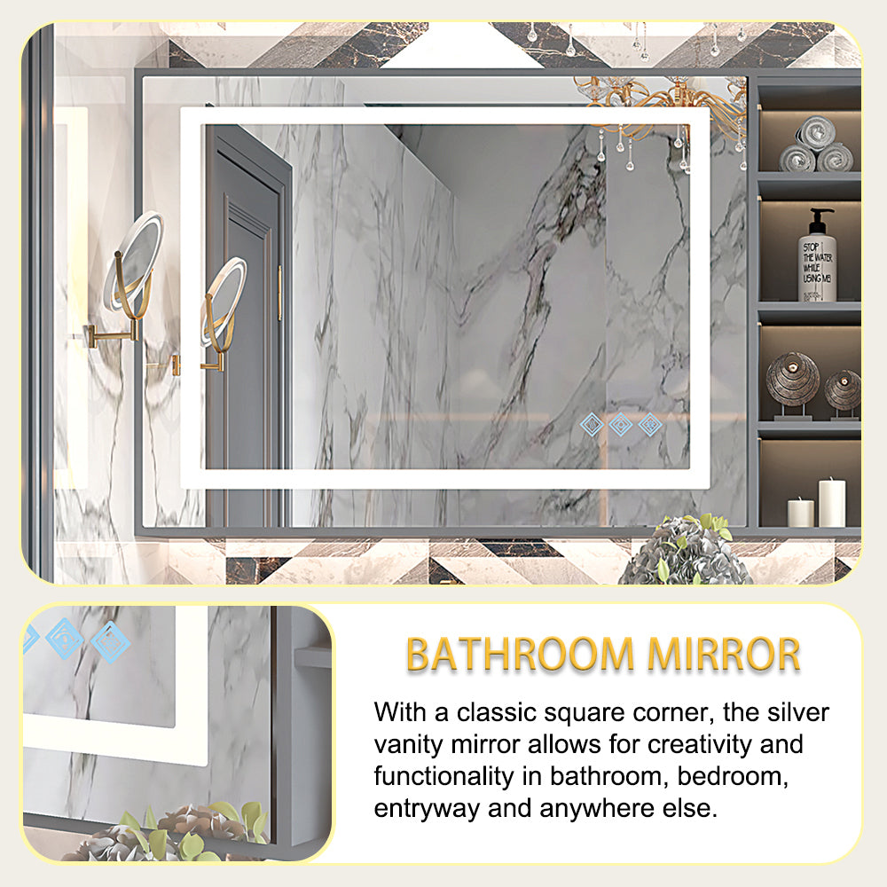 Centerville Modern Brushed LED Mirror