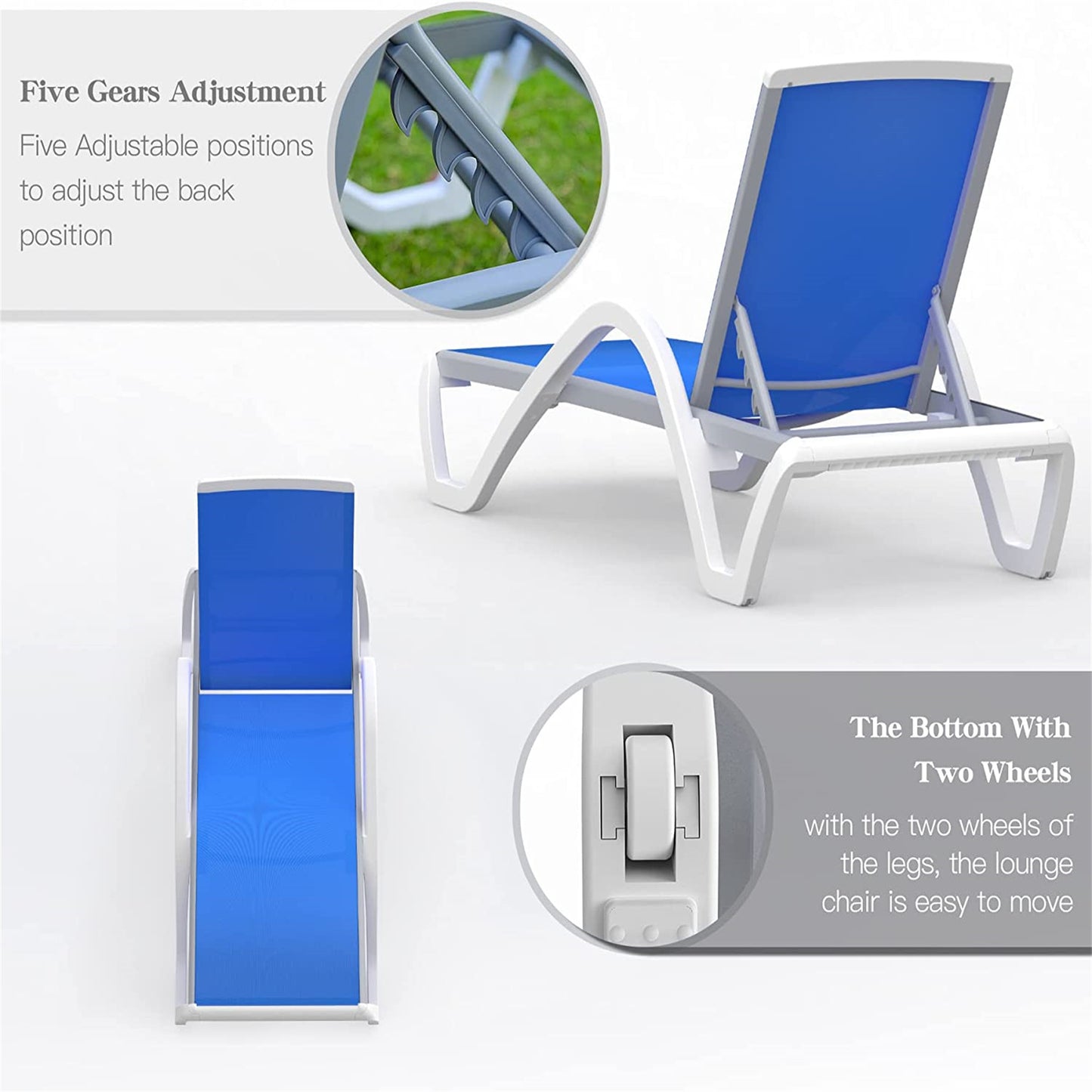 Ghivi Modern Adjustable Pool Lounger