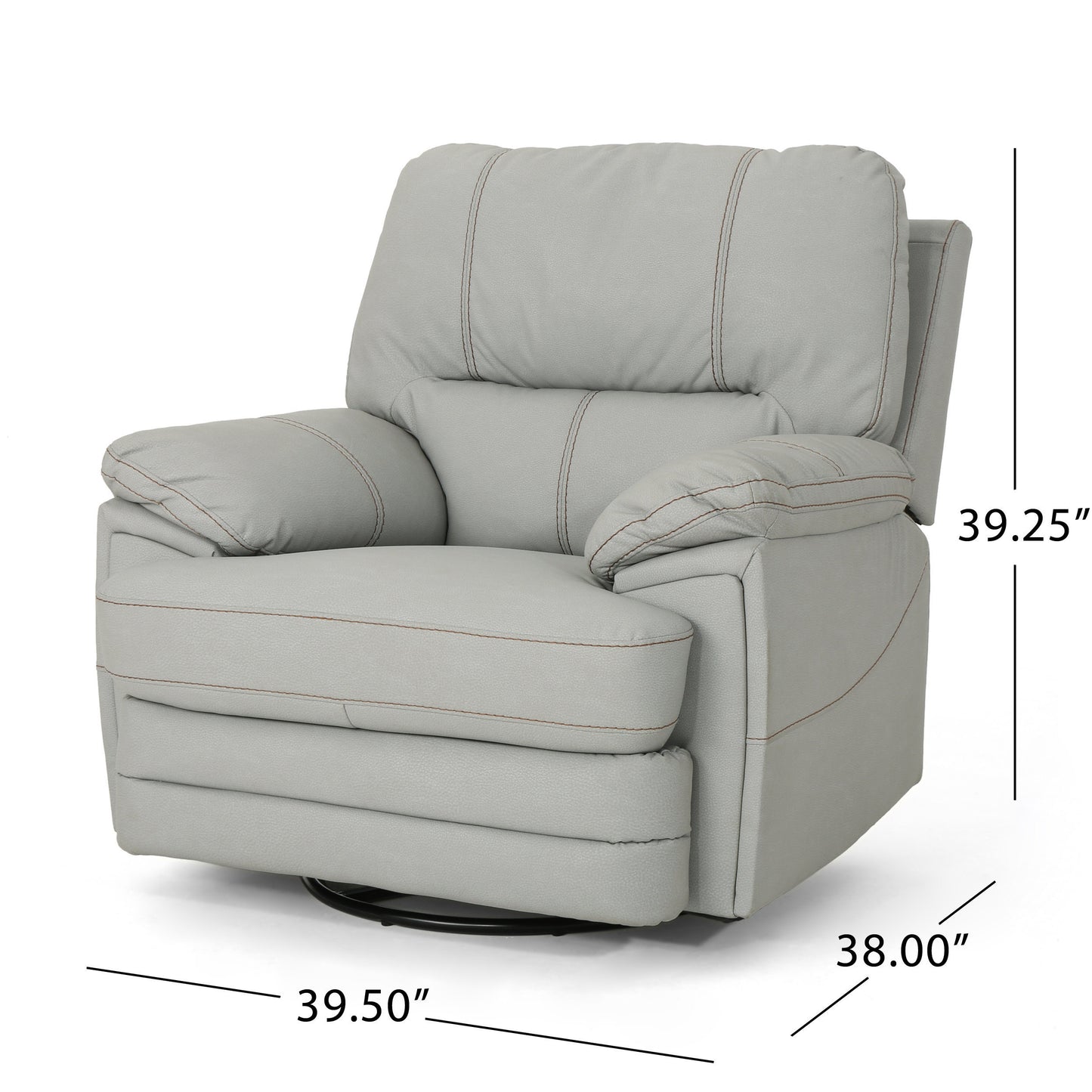 Cleo Mid-Century Faux Leather Power Recliner