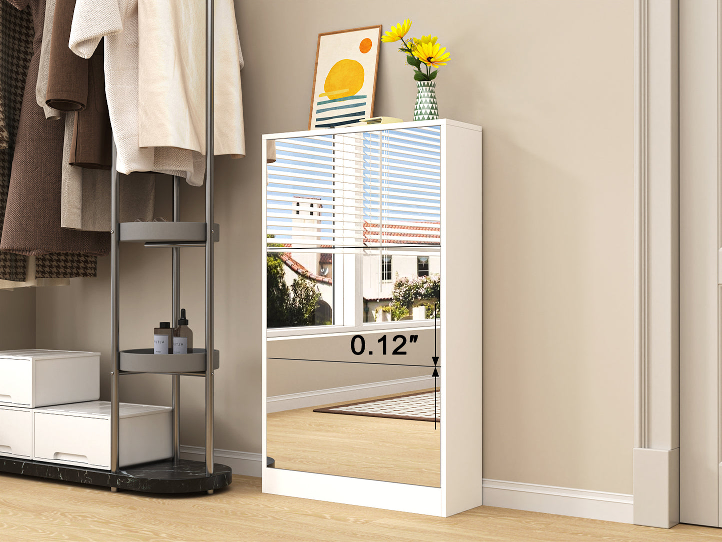 Somerset Modern Shoe Cabinet Organizer