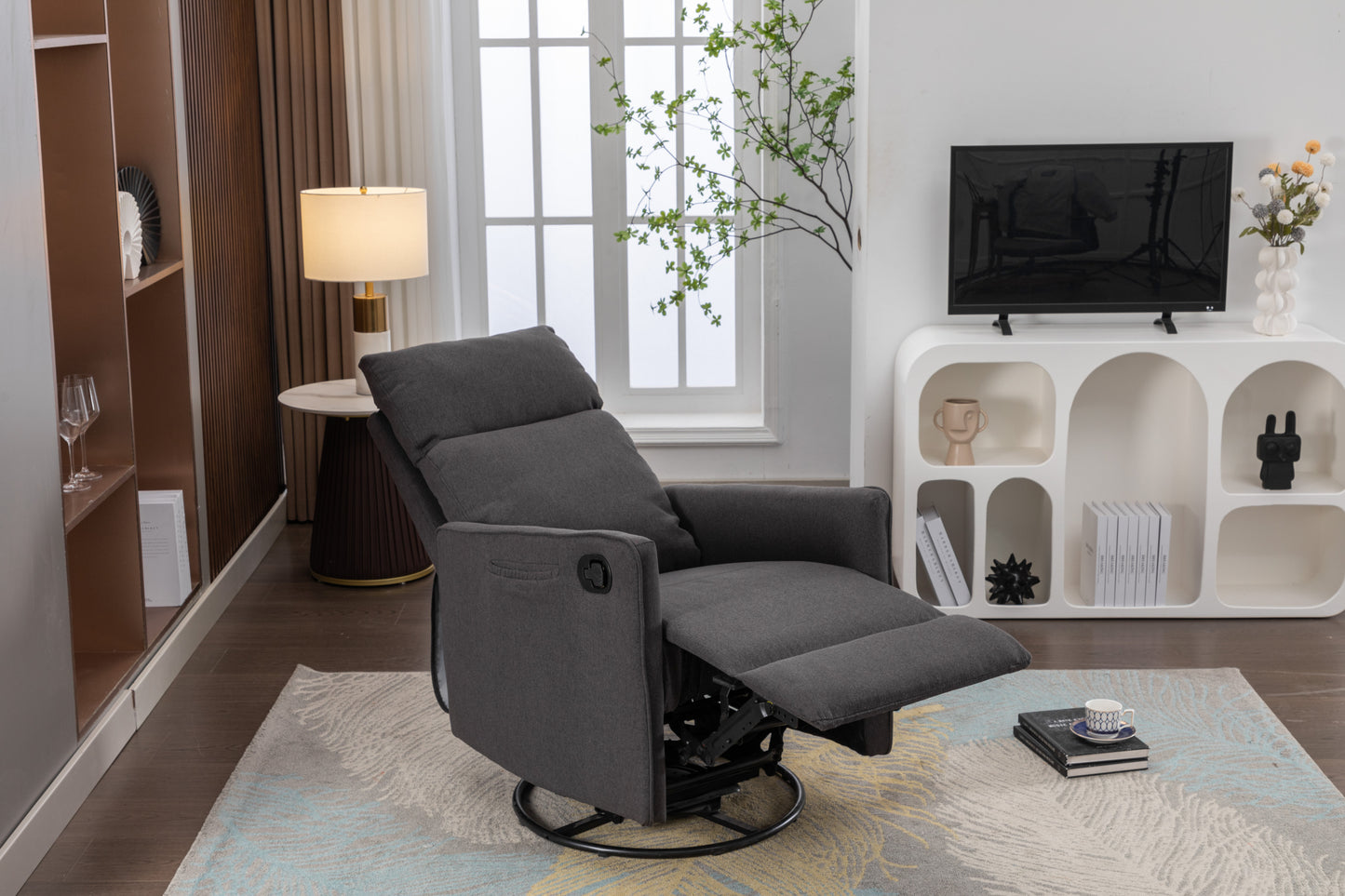 Amity Modern Cotton Linen Rocking Chair