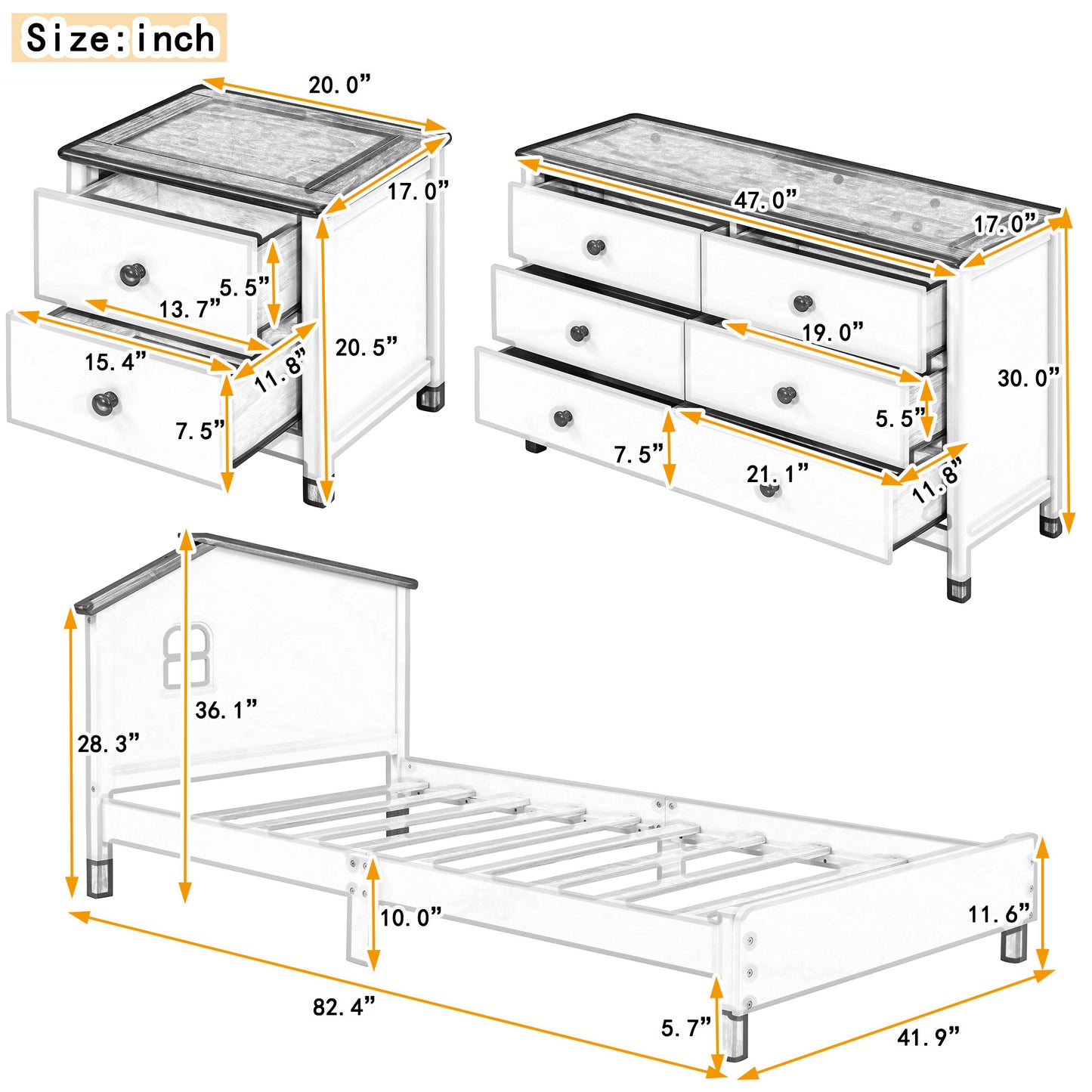 Centerville Modern Twin Platform Bedroom Set