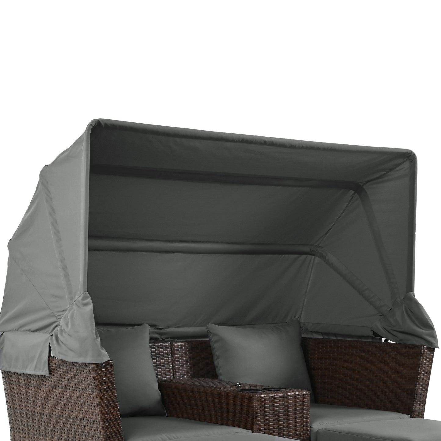 Amity Modern Loveseat Foldable Awning Daybed