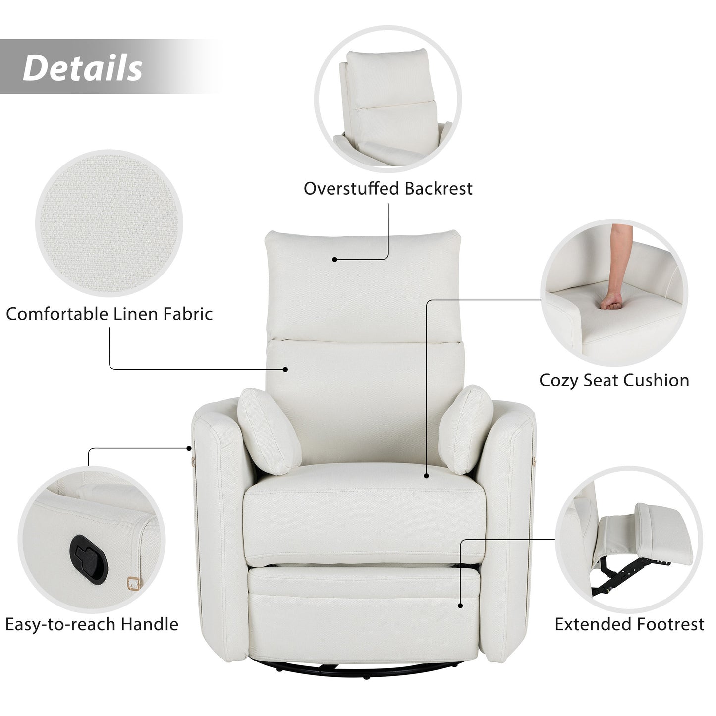 Westport Contemporary Swivel Rocker Recliner