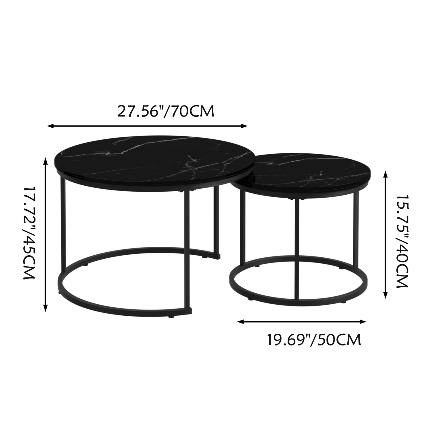 Irvington Contemporary Velvet Nesting Coffee Tables