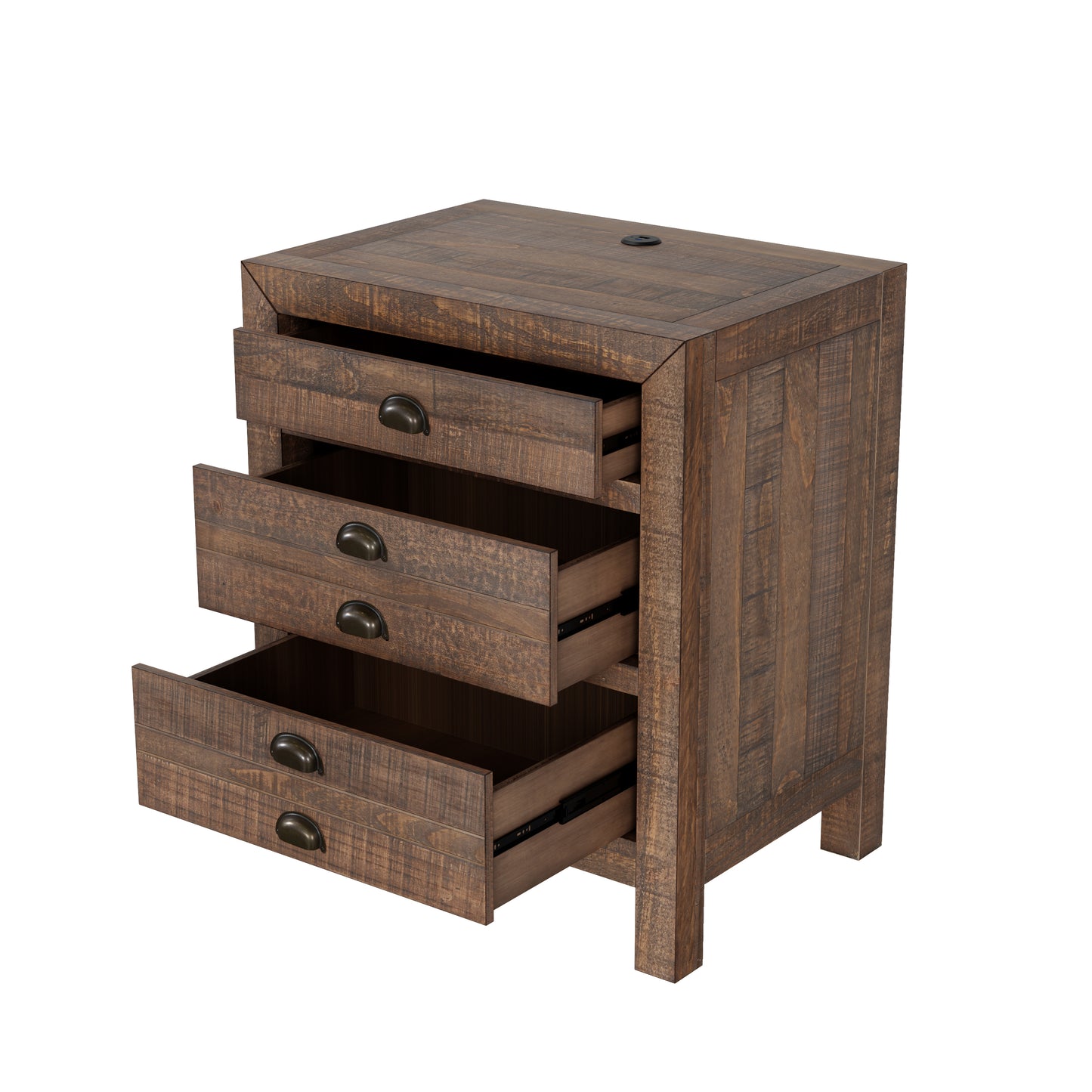 Ghivi Craftsman Rustic Nightstand