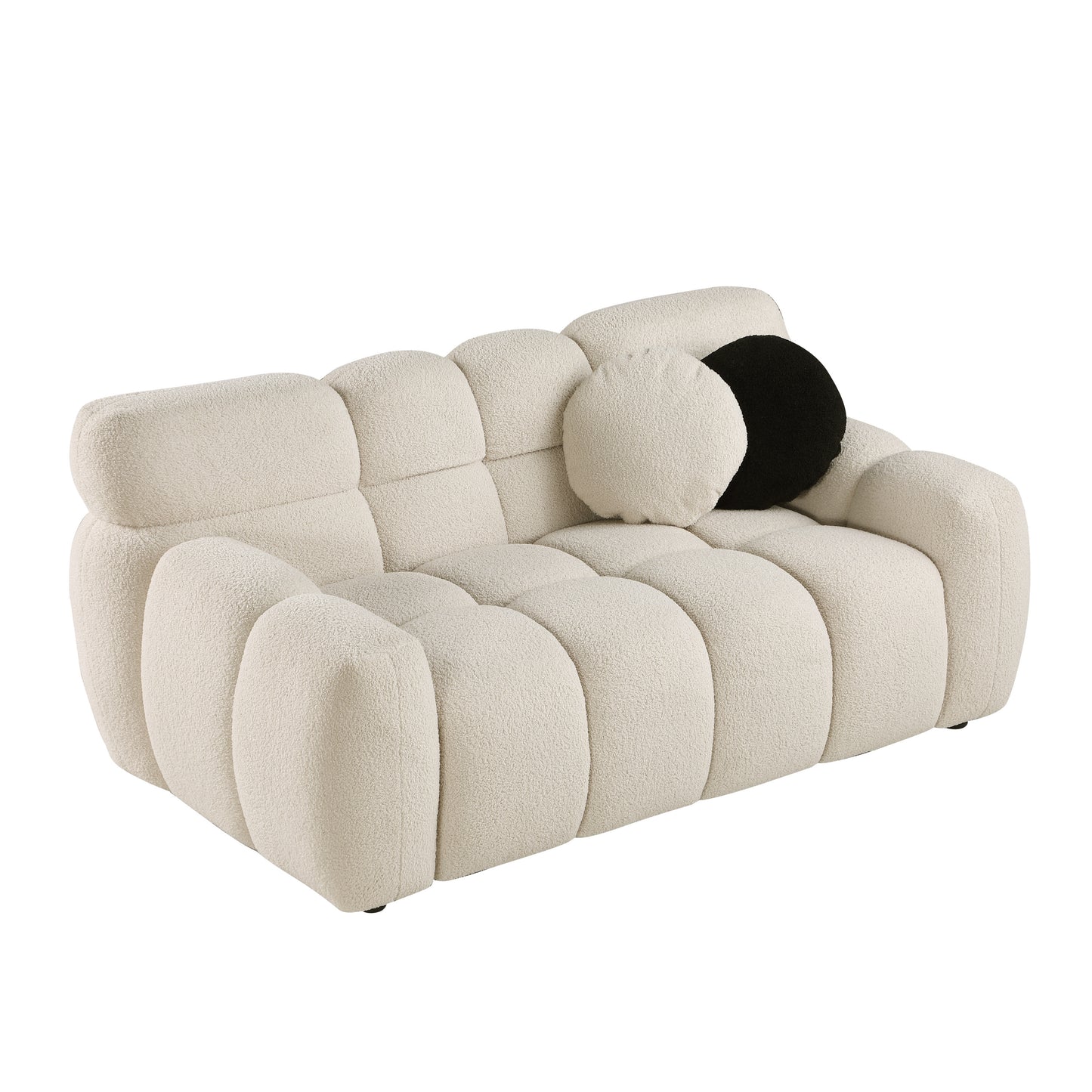 Niles Contemporary Marshmallow Boucle Sofa