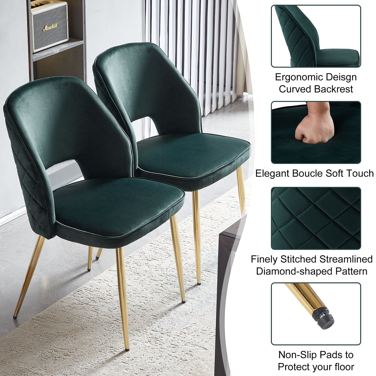 Oakridge Modern Upholstered Velvet Dining Chairs
