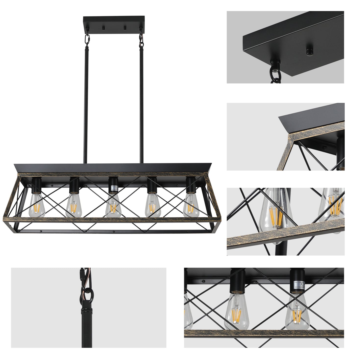 Luz Industrial Rectangular Island Light