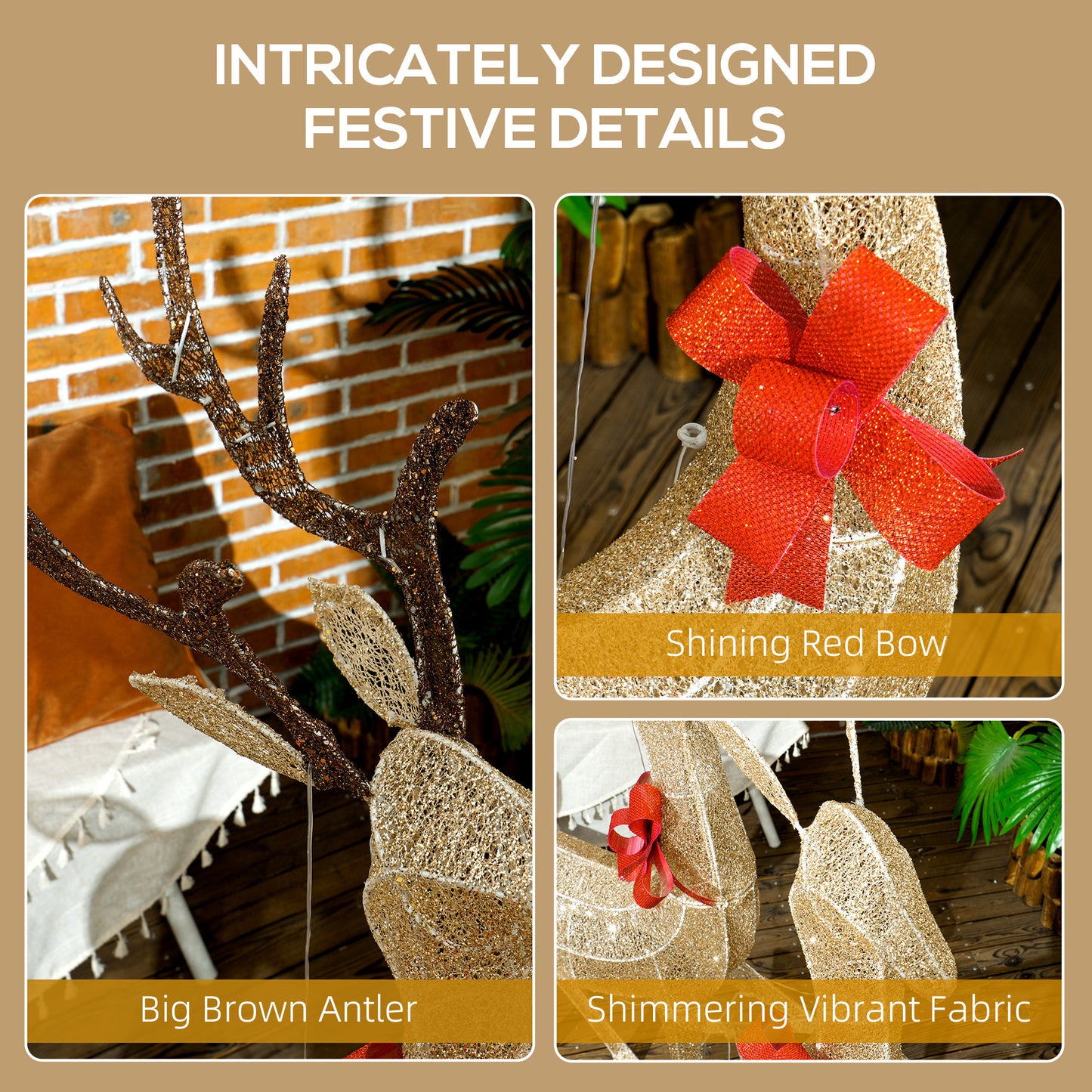 Cleo Contemporary Lighted Christmas Deer