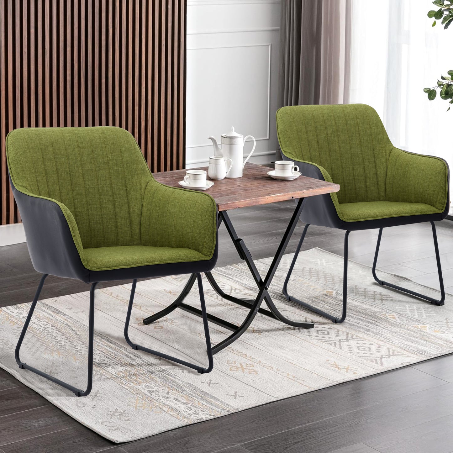 Fitch Modern Green Spliced Dining Chair