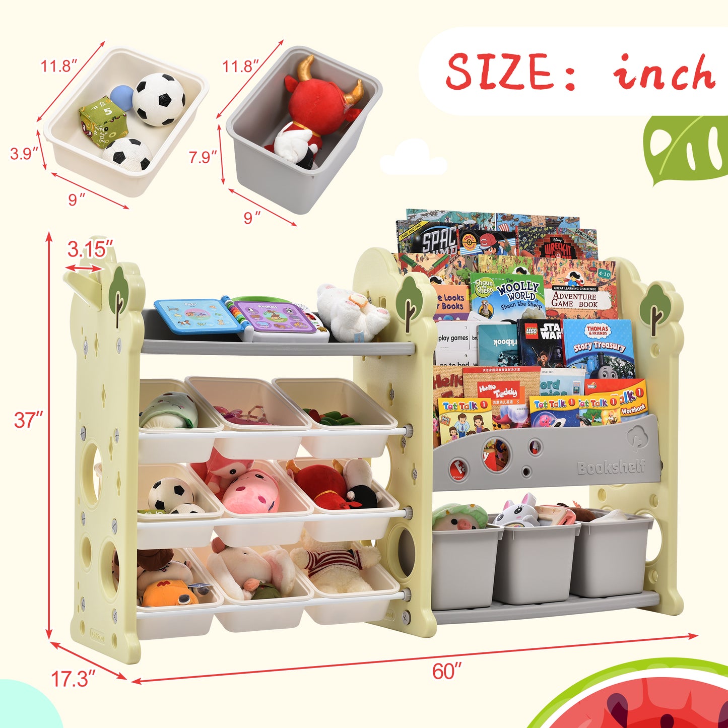 Justo Modern Kids Storage Shelf