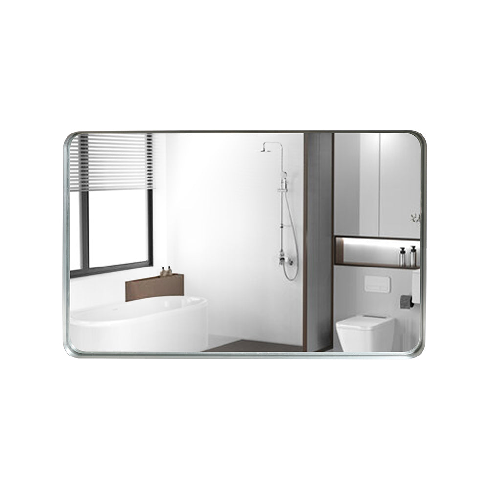 Somerset Modern Brushed Silver Bathroom Mirror
