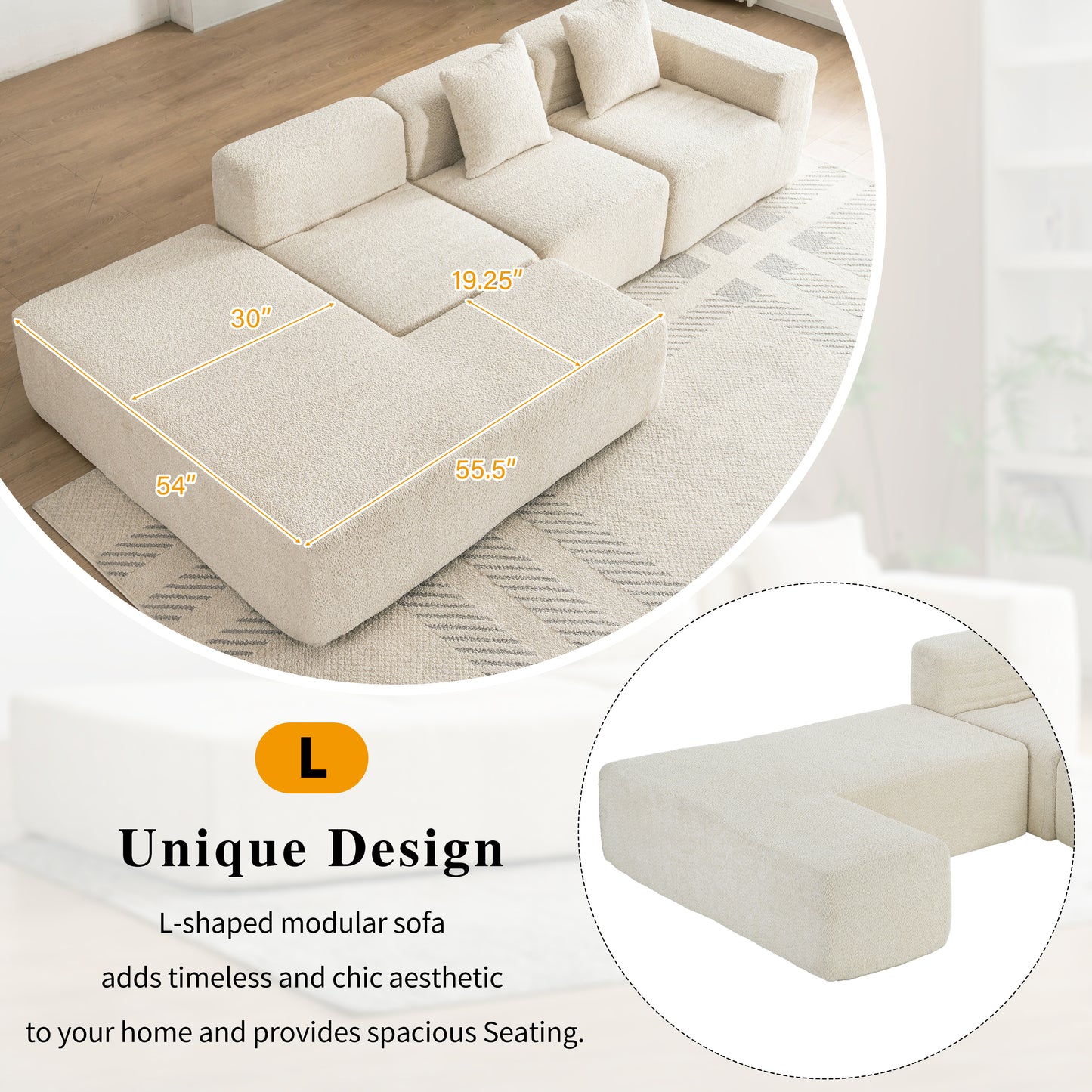 Luz Contemporary Sectional Sofa Set