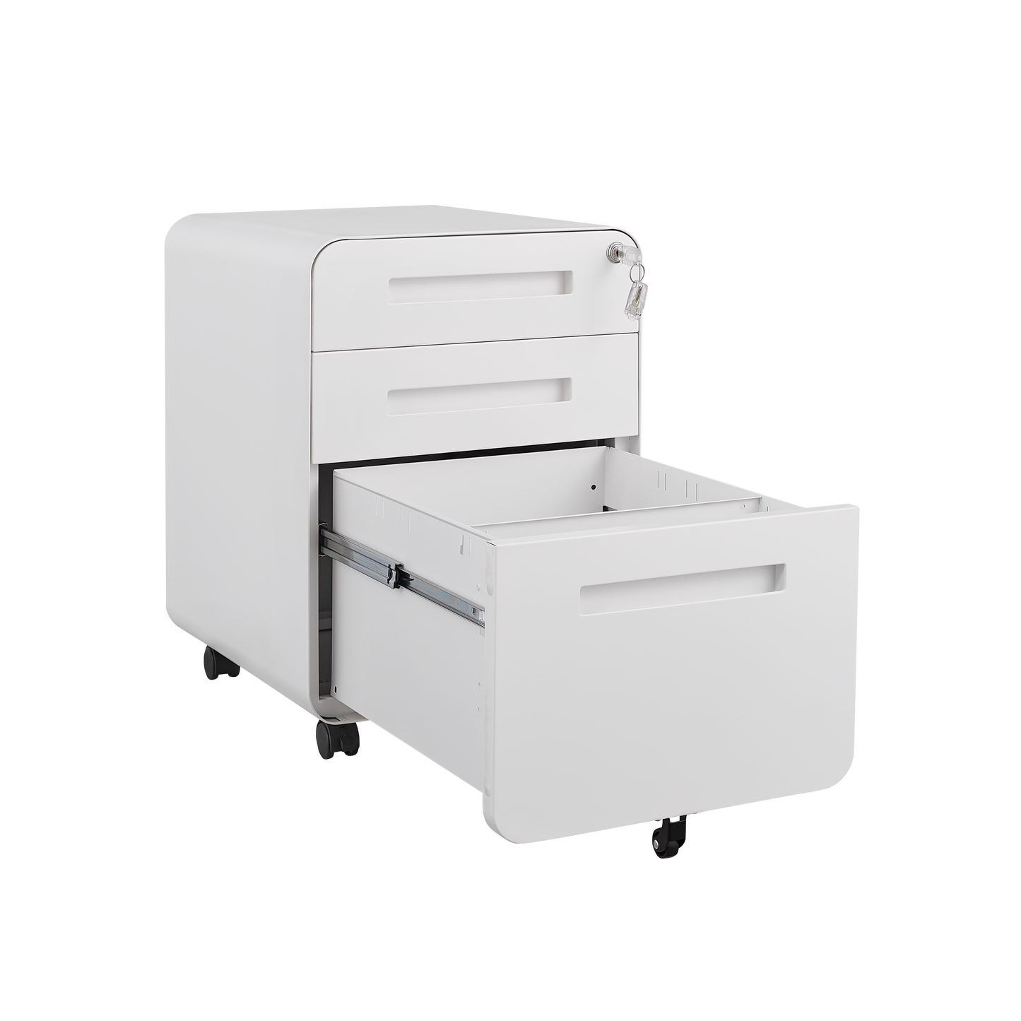 Warmsprings Modern Mobile File Cabinet White