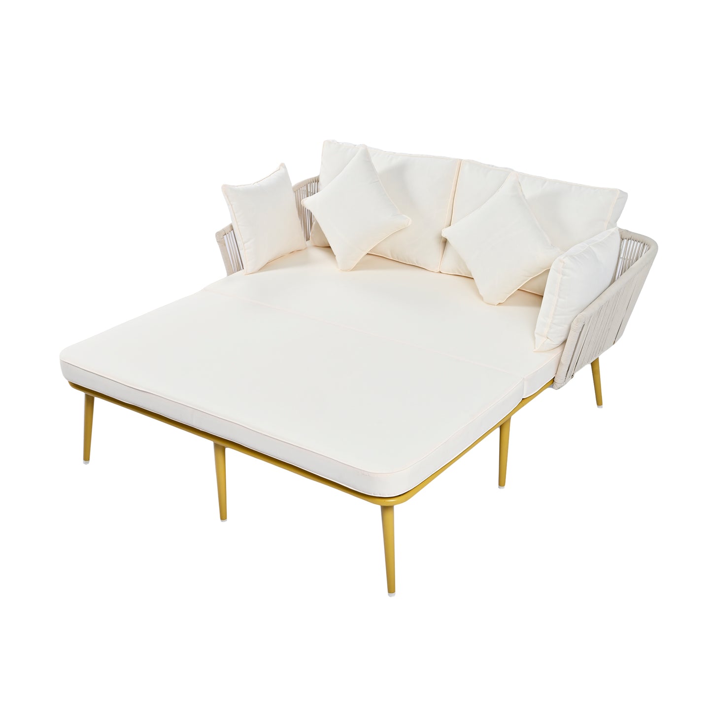 Ghivi Modern Nylon Rope Patio Daybed