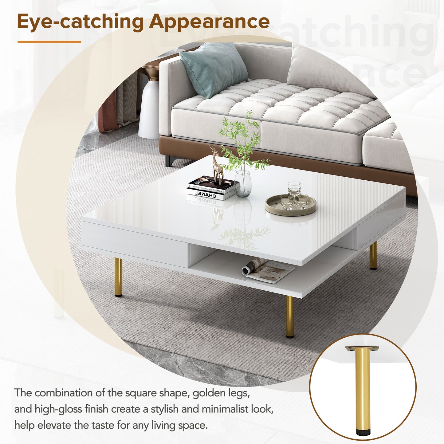 Warmsprings Modern High Gloss Coffee Table