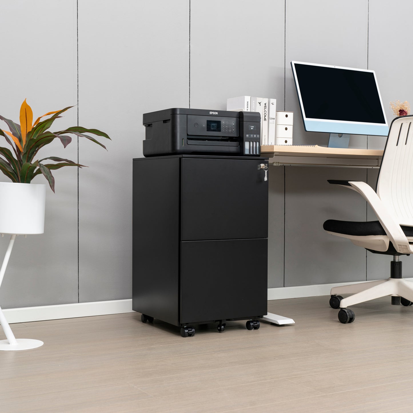 Warmsprings Modern Rolling Steel File Cabinet