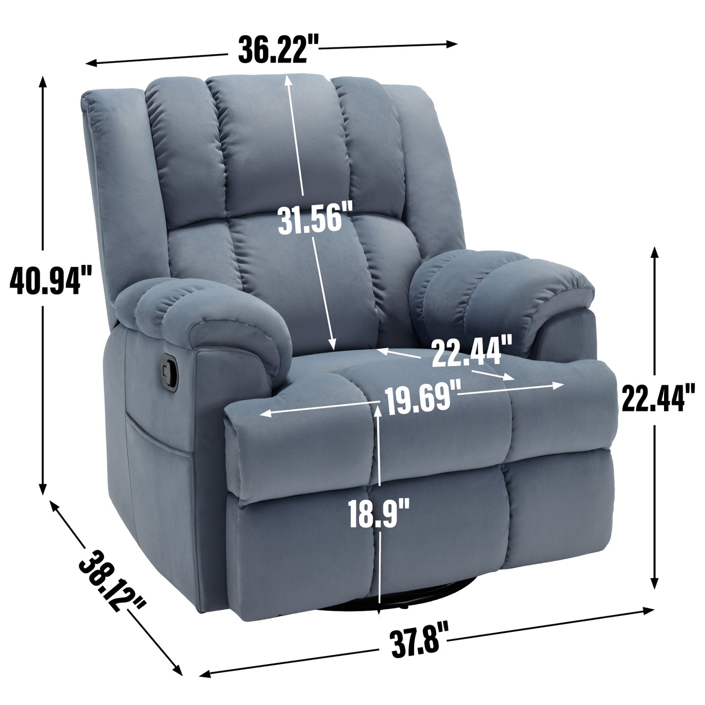 Irvington Modern Fabric Recliner Sofa Chair