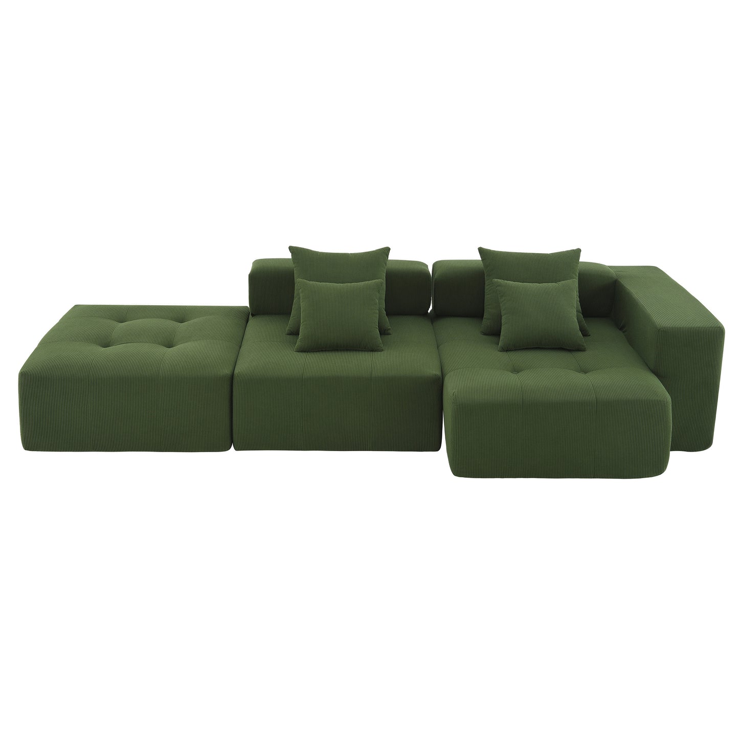 Eda Contemporary Modular Corduroy Sectional Sofa
