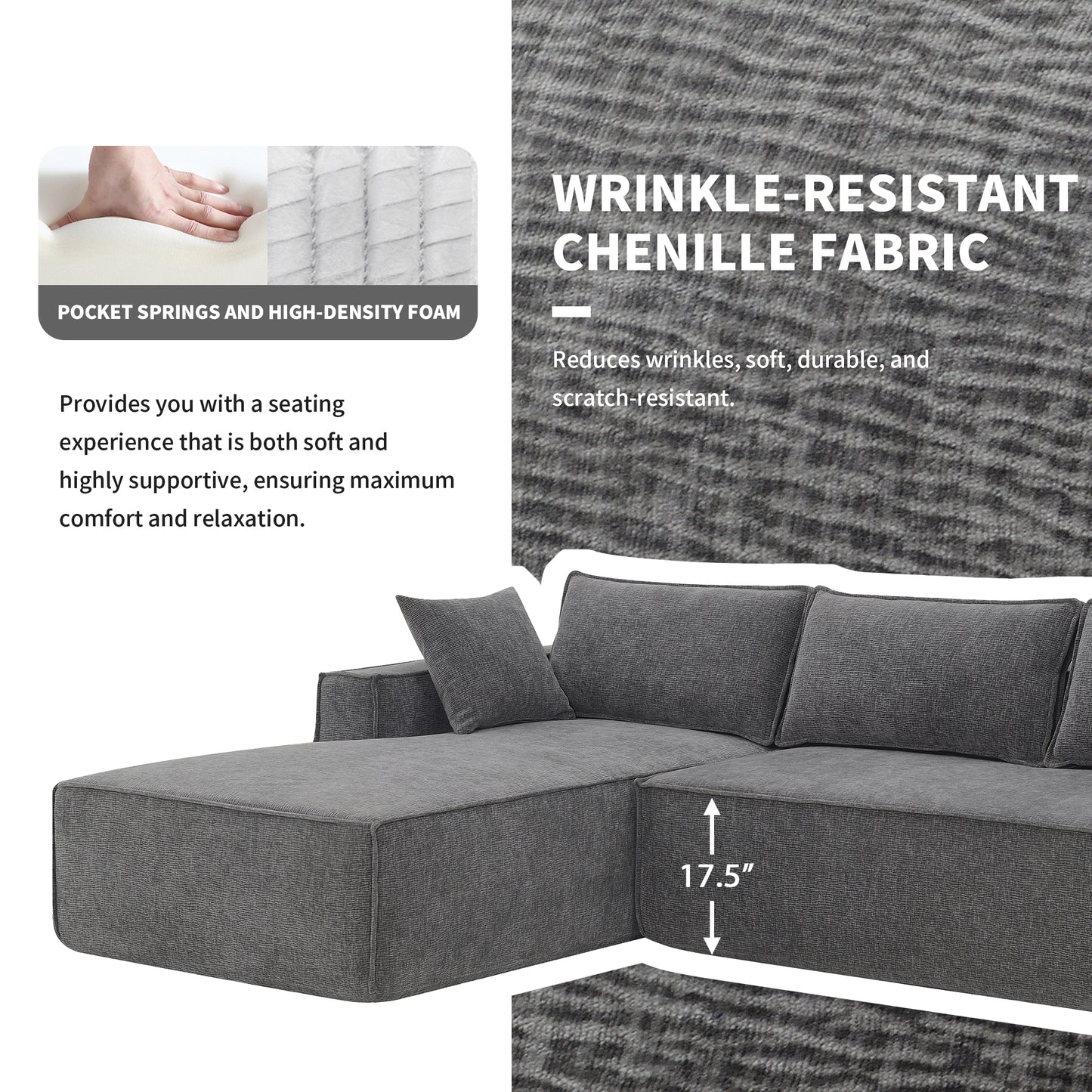 Kingsly Contemporary Modular Sofa Set